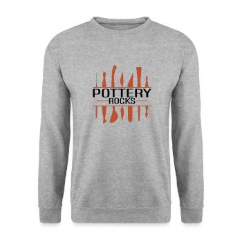 Poterie Argile Cours de poterie Poterie Getöpfert - Sweat-shirt Unisexe - gris chiné - Devant - Alina (178cm) & Michal (187cm)