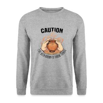 Poterie Argile Cours de poterie Poterie Getöpfert - Sweat-shirt Unisexe - gris chiné - Devant - Alina (178cm) & Michal (187cm)