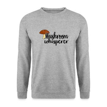 Cueilleur de champignons Chasseurs de champignons Amateurs de champignons Champignons Ferme de champignons - Sweat-shirt Unisexe - gris chiné - Devant - Alina (178cm) & Michal (187cm)