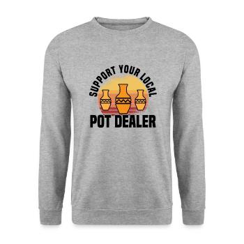 Poterie Argile Cours de poterie Poterie Getöpfert - Sweat-shirt Unisexe - gris chiné - Devant - Alina (178cm) & Michal (187cm)