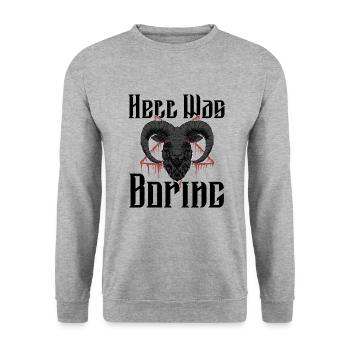 Satan Beelzebub Devil Gothic Pentagram Mystical - Unisex Sweatshirt - salt & pepper - Front - Alina (178cm) & Michal (187cm)