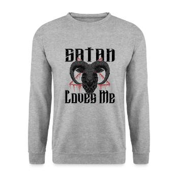 Satan Belzébuth Diable Gothique Pentagramme Mystique - Sweat-shirt Unisexe - gris chiné - Devant - Alina (178cm) & Michal (187cm)