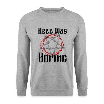 Satan Beelzebub Teufel Gothic Pentagram Mystisch - Unisex Pullover - Weißgrau meliert - Vorne - Alina (178cm) & Michal (187cm)