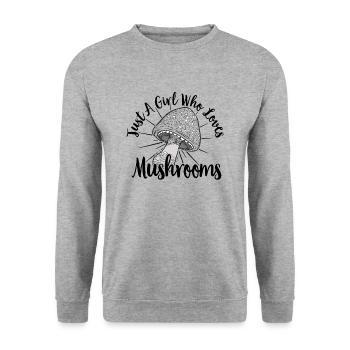 Cueilleur de champignons Chasseurs de champignons Amateurs de champignons Champignons Ferme de champignons - Sweat-shirt Unisexe - gris chiné - Devant - Alina (178cm) & Michal (187cm)
