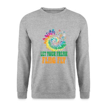 Hippie Peace Sign Peace Flowers Flower Child - Unisex Sweatshirt - salt & pepper - Front - Alina (178cm) & Michal (187cm)