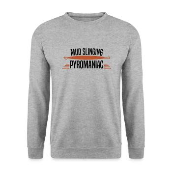 Töpfern Ton Töpferkurs Töpferei Getöpfert - Unisex Pullover - Weißgrau meliert - Vorne - Alina (178cm) & Michal (187cm)