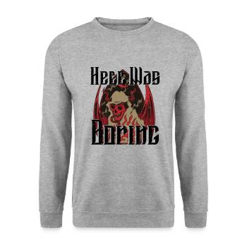 Satan Beelzebub Devil Gothic Pentagram Mystical - Unisex Sweatshirt - salt & pepper - Front - Alina (178cm) & Michal (187cm)