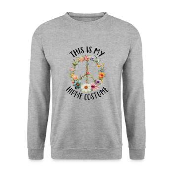 Hippie Peace Sign Peace Flowers Flower Child - Sweat-shirt Unisexe - gris chiné - Devant - Alina (178cm) & Michal (187cm)