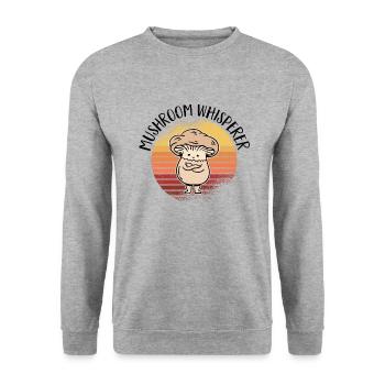Cueilleur de champignons chasseur de champignons amateur de champignons champignons ferme - Sweat-shirt Unisexe - gris chiné - Devant - Alina (178cm) & Michal (187cm)