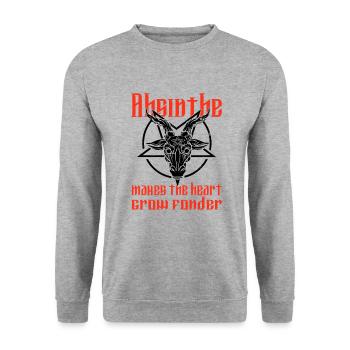 Satan Beelzebub Devil Gothic Pentagram Mystical - Unisex Sweatshirt - salt & pepper - Front - Alina (178cm) & Michal (187cm)