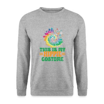 Hippie Peace Zeichen Frieden Blumen Blumenkind - Unisex Pullover - Weißgrau meliert - Vorne - Alina (178cm) & Michal (187cm)