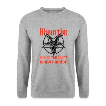 Satan Beelzebub Devil Gothic Pentagram Mystical - Unisex Sweatshirt - salt & pepper - Front - Alina (178cm) & Michal (187cm)