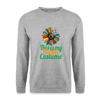 Hippie Peace Sign Peace Flowers Flower Child - Sweat-shirt Unisexe - gris chiné - Devant - Alina (178cm) & Michal (187cm)