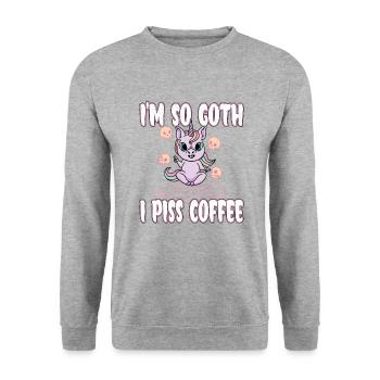 Satan Beelzebub Devil Gothic Pentagram Mystical - Unisex Sweatshirt - salt & pepper - Front - Alina (178cm) & Michal (187cm)