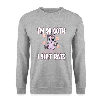 Satan Beelzebub Devil Gothic Pentagram Mystical - Unisex Sweatshirt - salt & pepper - Front - Alina (178cm) & Michal (187cm)