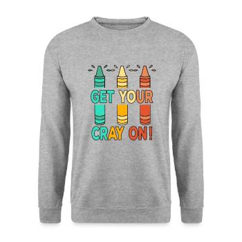 Grundschule Lehrer Kindergarten Erzieherin - Unisex Pullover - Weißgrau meliert - Vorne - Alina (178cm) & Michal (187cm)