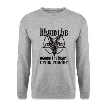 Satan Beelzebub Devil Gothic Pentagram Mystical - Unisex Sweatshirt - salt & pepper - Front - Alina (178cm) & Michal (187cm)