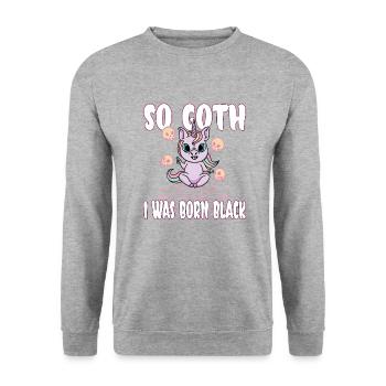 Satan Beelzebub Devil Gothic Pentagram Mystical - Unisex Sweatshirt - salt & pepper - Front - Alina (178cm) & Michal (187cm)