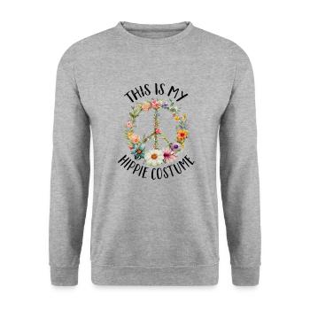 Hippie Peace Zeichen Frieden Blumen Blumenkind - Unisex Pullover - Weißgrau meliert - Vorne - Alina (178cm) & Michal (187cm)