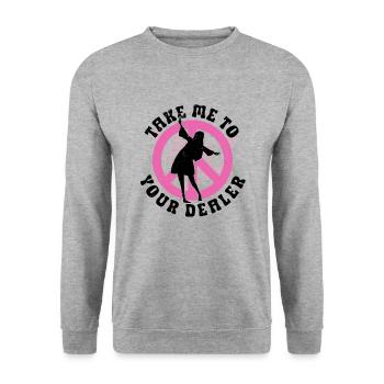 Hippie Peace Sign Peace Flowers Flower Child - Unisex Sweatshirt - salt & pepper - Front - Alina (178cm) & Michal (187cm)