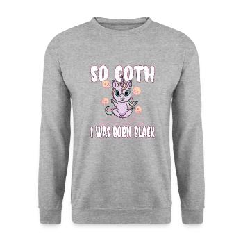 Satan Beelzebub Devil Gothic Pentagram Mystical - Unisex Sweatshirt - salt & pepper - Front - Alina (178cm) & Michal (187cm)