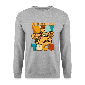 Taco Somberero Mexikanisch Mexiko Latino - Unisex Pullover - Weißgrau meliert - Vorne - Alina (178cm) & Michal (187cm)
