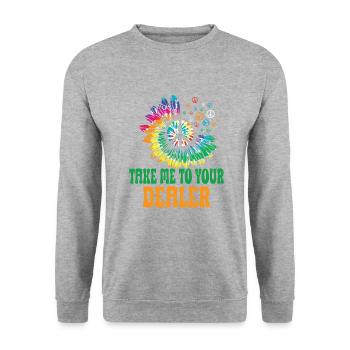 Hippie Peace Sign Peace Flowers Flower Child - Unisex Sweatshirt - salt & pepper - Front - Alina (178cm) & Michal (187cm)