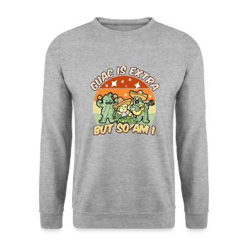Avocado Guacamole Mexikanisch Mexiko Latino - Unisex Pullover - Weißgrau meliert - Vorne - Alina (178cm) & Michal (187cm)