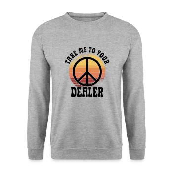 Hippie Peace Sign Peace Flowers Flower Child - Unisex Sweatshirt - salt & pepper - Front - Alina (178cm) & Michal (187cm)
