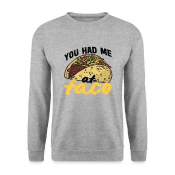 Taco Somberero Mexikanisch Mexiko Latino - Unisex Pullover - Weißgrau meliert - Vorne - Alina (178cm) & Michal (187cm)