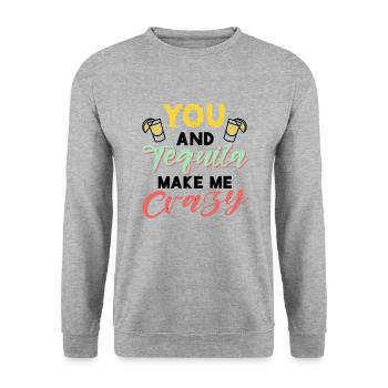 Tequila Alkohol Mexikanisch Mexiko Latino - Unisex Pullover - Weißgrau meliert - Vorne - Alina (178cm) & Michal (187cm)