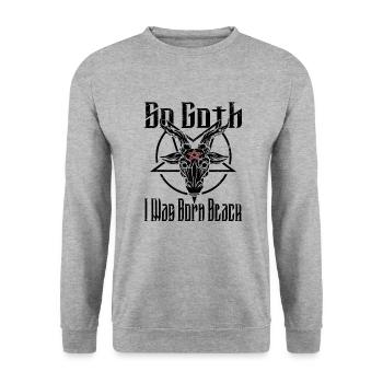 Satan Beelzebub Devil Gothic Pentagram Mystical - Unisex Sweatshirt - salt & pepper - Front - Alina (178cm) & Michal (187cm)
