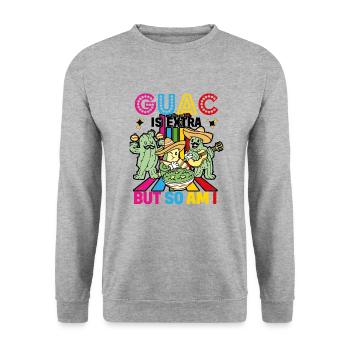Avocado Guacamole Mexikanisch Mexiko Latino - Unisex Pullover - Weißgrau meliert - Vorne - Alina (178cm) & Michal (187cm)