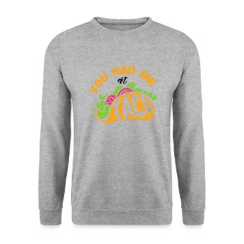 Taco Somberero Mexikanisch Mexiko Latino - Unisex Pullover - Weißgrau meliert - Vorne - Alina (178cm) & Michal (187cm)
