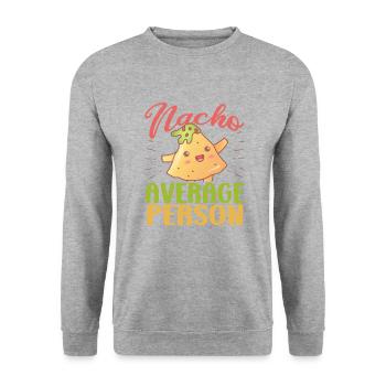 Nacho Salsa Dip Mexikanisch Mexiko Latino - Unisex Pullover - Weißgrau meliert - Vorne - Alina (178cm) & Michal (187cm)