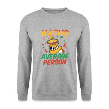 Nacho Salsa Dip Mexikanisch Mexiko Latino - Unisex Pullover - Weißgrau meliert - Vorne - Alina (178cm) & Michal (187cm)