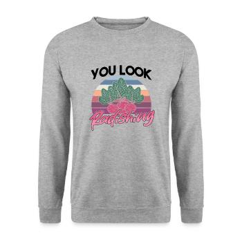Farmer Farmer Farmer Farm Country Egg Fieldwork - Unisex Sweatshirt - salt & pepper - Front - Alina (178cm) & Michal (187cm)