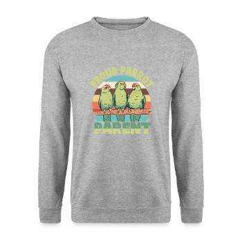 Perruche Perroquet Perroquet Propriétaire - Sweat-shirt Unisexe - gris chiné - Devant - Alina (178cm) & Michal (187cm)