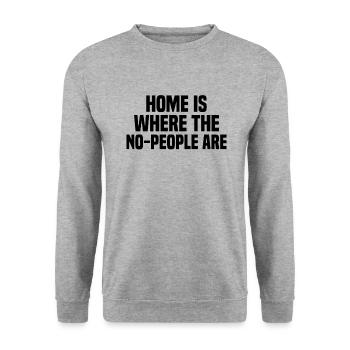 Misanthrop Menschenhasser Asozial Introvertiert - Unisex Pullover - Weißgrau meliert - Vorne - Alina (178cm) & Michal (187cm)