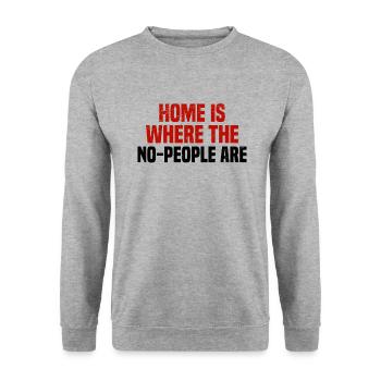 Misanthrop Menschenhasser Asozial Introvertiert - Unisex Pullover - Weißgrau meliert - Vorne - Alina (178cm) & Michal (187cm)