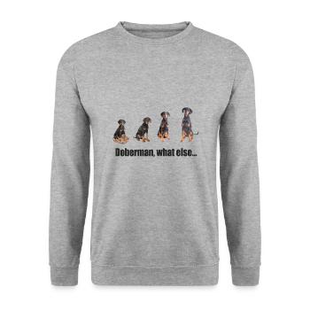 Doberman, what else ... - Unisex Sweatshirt - salt & pepper - Front - Alina (178cm) & Michal (187cm)