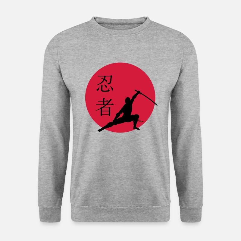 Ninjakämpfer - Unisex Pullover - Weißgrau meliert