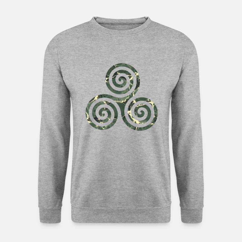keltisches symbol triskele e 226 - Unisex Pullover - Weißgrau meliert