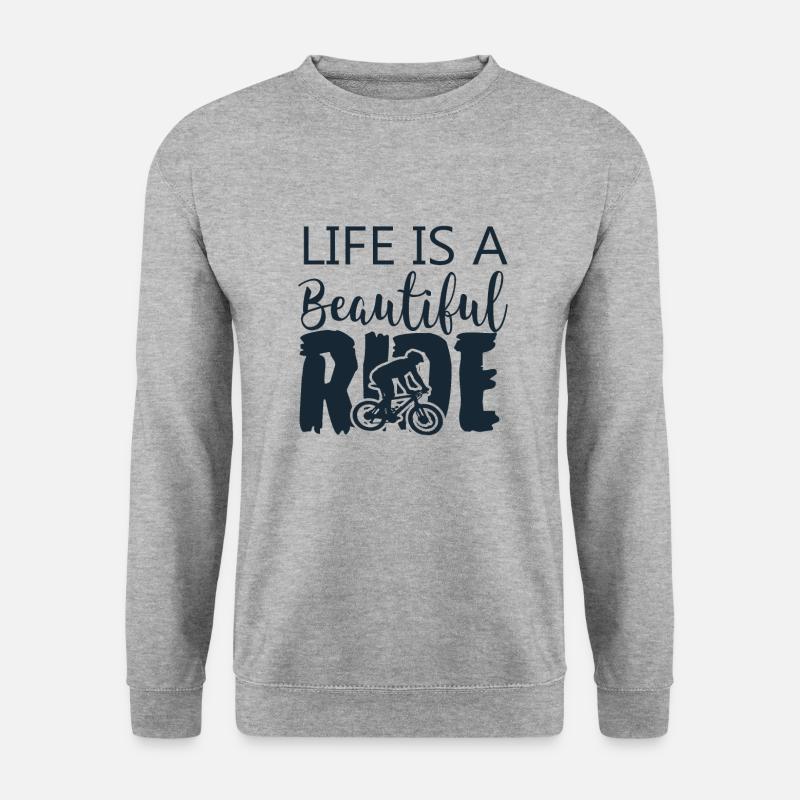 Life is a beautiful Ride - Unisex Pullover - Weißgrau meliert