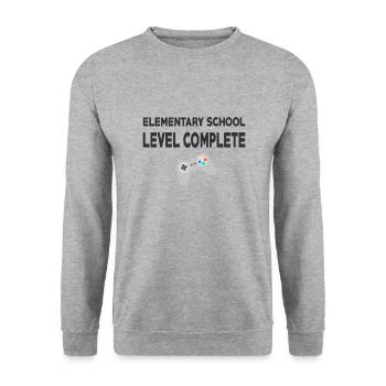 Elementary School Done - Level Complete! - Unisex Sweatshirt - salt & pepper - Front - Alina (178cm) & Michal (187cm)
