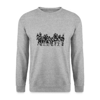 Wildpferde - Unisex Pullover - Weißgrau meliert - Vorne - Alina (178cm) & Michal (187cm)