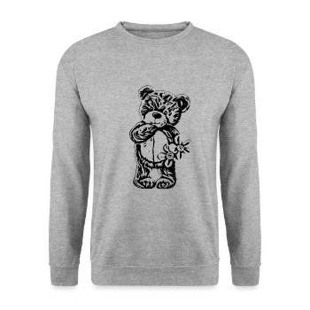 teddy bear - Unisex Sweatshirt - salt & pepper - Front - Alina (178cm) & Michal (187cm)
