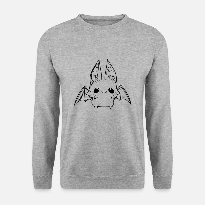 Fledermaus - Unisex Pullover - Weißgrau meliert