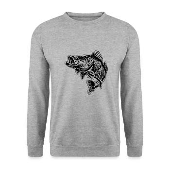poisson - Sweat-shirt Unisexe - gris chiné - Devant - Alina (178cm) & Michal (187cm)
