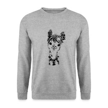 Alpaka - Unisex Pullover - Weißgrau meliert - Vorne - Alina (178cm) & Michal (187cm)